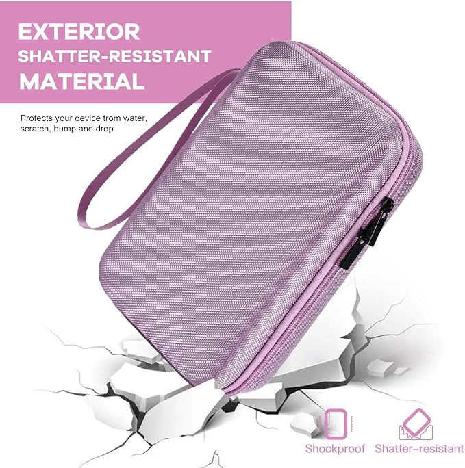 Hard Electronics Organizer Shockproof Carrying Case for MacBook Power Adapter Chargers Cables Power Bank Apple Magic Mouse Apple Pencil USB Flash Disk SD Card Hard Drive Accessories Bag, Purple - Image 4
