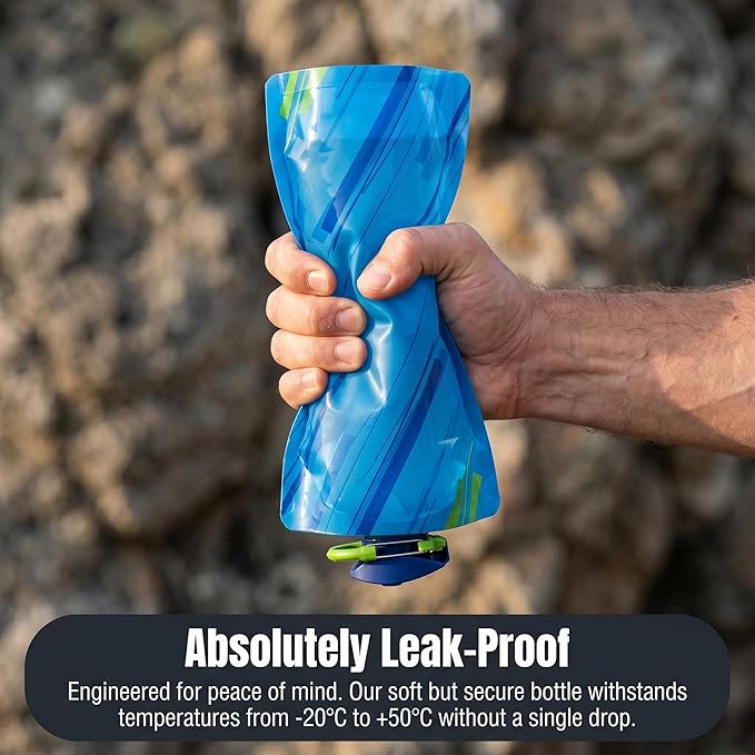 Jinora 4 Pack Collapsible Water Bottles for Travel – 23oz Foldable Water Bottle with Carabiner,Leakproof BPA-Free Water Jup, Portable Reusable Water Bottle for Hiking,Sports,Camping,Biking - Image 2