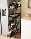 UMDONX 4-Tier Narrow Mobile Storage Cart with Pull-Out Baskets | The Multifunctional Pull-out Storage Rack Is Suitable for Bathrooms, Kitchens, and Laundry Rooms by UMDONXBuyNow