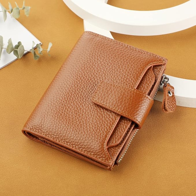 Small Compact Women Wallet RFID Blocking Genuine Leather Bifold Purse with ID Windows - Image 6
