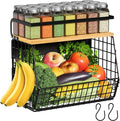Magnetic Shelf for Fridge with Wood Lid, Fruit Potato and Onion Storage Bins, Pantry Organizers & Storage, Large Container Magnetic Spice Rack for Refrigerator, Kitchen Counter, Cabinet | Strong magnet holds 50lbs, ventilated bin for produce, versatile... by Ofiray-home