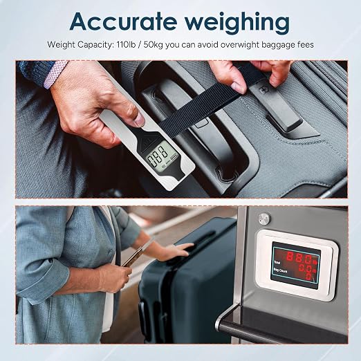 Battery-Free Luggage Scale – No Batteries Needed, Portable Digital Hanging Suitcase Weight Scale for Air Travel & Checked Bags, 110lb/50kg, LCD Display, Compact Travel Accessory - Image 7
