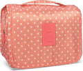 Portable Hanging Toiletry Bag for Travel,Small Multifunctional Makeup Cosmetic Bag for Women,Waterproof Travel Toiletries Organizer,Shower Bathroom Pouch with Hook for Gym,Camping - Pink Dots by Unknown