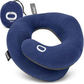 BCOZZY Travel Neck Pillow for Airplane – Patented Double Support for Head, Neck, and Chin. Best for Long Flights, Plane Sleeping & Car Rides. Adjustable Size. Fully Washable. Carry Bag. X-Large, Navy by BCOZZY