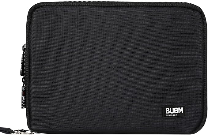BUBM Double Layer Electronics Organizer/Travel Gadget Bag For Cables,Memory Cards,Flash Hard Drive and More,Fit For iPad Or Tablet(Up To 9.7")--Large, Black | Travel Gadget Bag For Cables, Memory Cards, Flash Hard Drive and More, Fit For iPad or Tablet... - Image 7