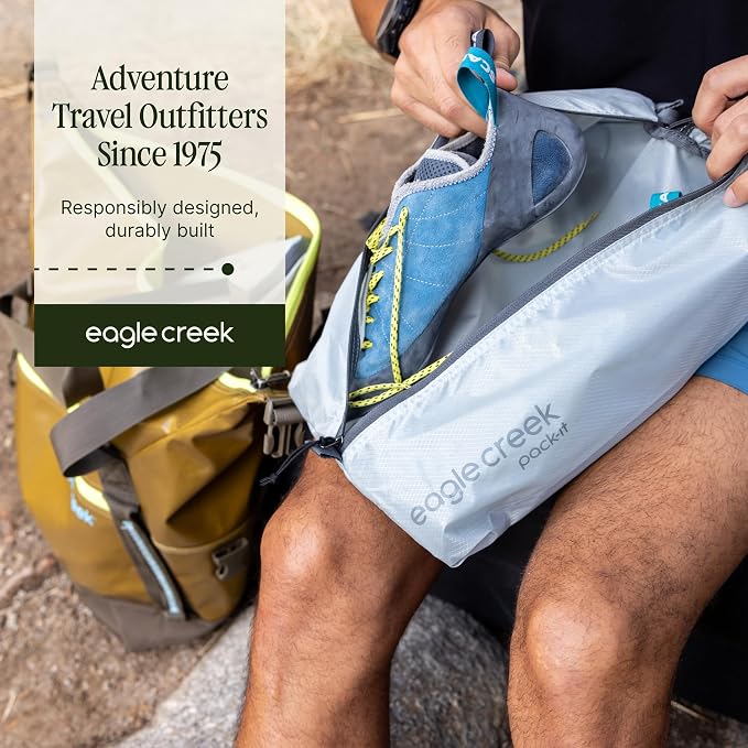Eagle Creek Pack-It Reveal Shoe Sack - Breathable Shoe Storage Sack for Optimizing Luggage Space - Quick-Drying Material - Lightweight - Translucent Fabric - Washable - Ventilate - Image 6