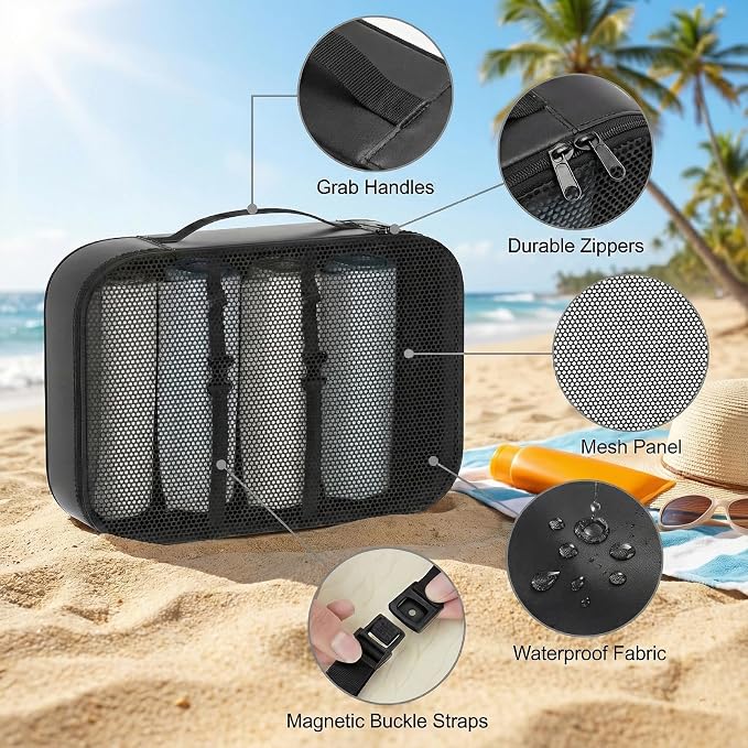 8 Set Packing Cubes for Travel with Clear Toiletry Bag, Durable Luggage Packing Organizers for Suitcase, Carry-On Accessories, TSA Approved See-Through Cubes, Space-Saving Storage Bags - Image 4