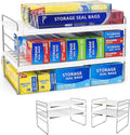 Pantry Organization and Storage for Kitchen - Expandable Kitchen Wrap Box Organizer Rack, Foil Organizer for Cabinet & Counter, Height & Width Adjustable Cupboard Storage Rack - (3 Tier 9.8 to 15.6"L) by HomeKitchen