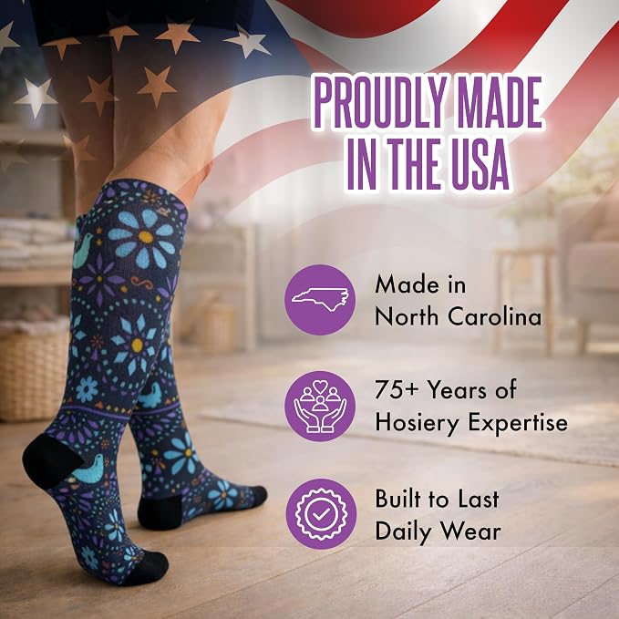 Crazy Compression Socks, Comfortable Support Socks for Recovery, Travel, Hiking, and Long-Hour Comfort w/Fun Designs - Image 6