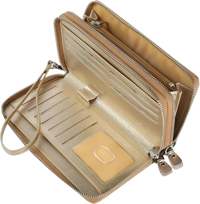 Small Compact Women Wallet RFID Blocking Genuine Leather Bifold Purse with ID Windows - Image 5