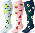 Plus Size Compression Socks for Women Men Wide Calf 15-20 mmHg Knee High Extra Large for Nurses Pregnant Travel by Leocomps