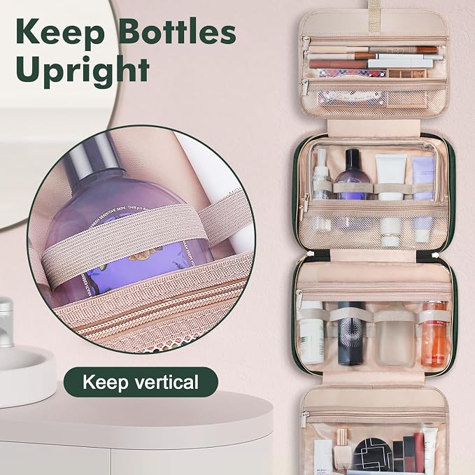 Toiletry Bag for Women, Large Cosmetic Travel Bag, Hanging Toiletry Bag for Bathroom, Thickened PVC Waterproof Travel Makeup Bag, Toiletries Bag for Travel Business Trips and Camping - Image 6