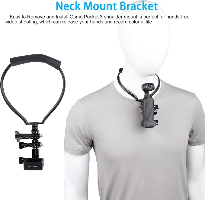 PellKing 4in1 Mount Accessories Kit for DJI Osmo Pocket 4 Pro 3 Xtra Muse | Chest Mount,Neck Holder Mount,Head Mount,Backpack Strap Mount With Expansion Adapter for Pocket 4 Pro 3 Xtra muse Camera - Image 6