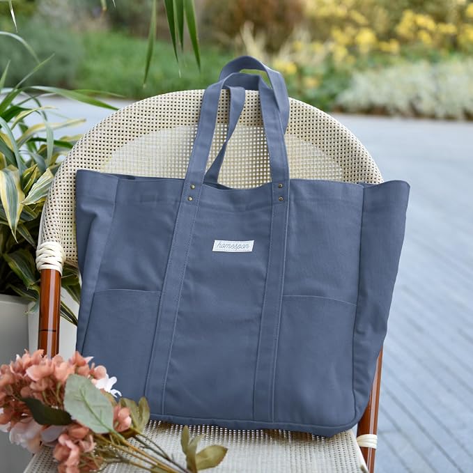 HOMESPON Large Canvas Tote Bag, Magnetic Work Laptop Pack for Women | Everything Bag, Multi Pockets, Internal Laptop Sleeve - Image 3