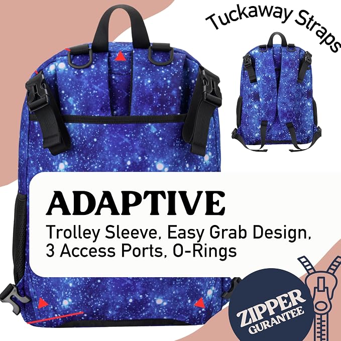 Fenrici Adaptive Backpack for Girls, Boys for All Abilities and Ages; Wheelchair Backpack with Adaptive Design; Perfect for Travel, School, and Everyday Adventure, Blue Galaxy - Image 2