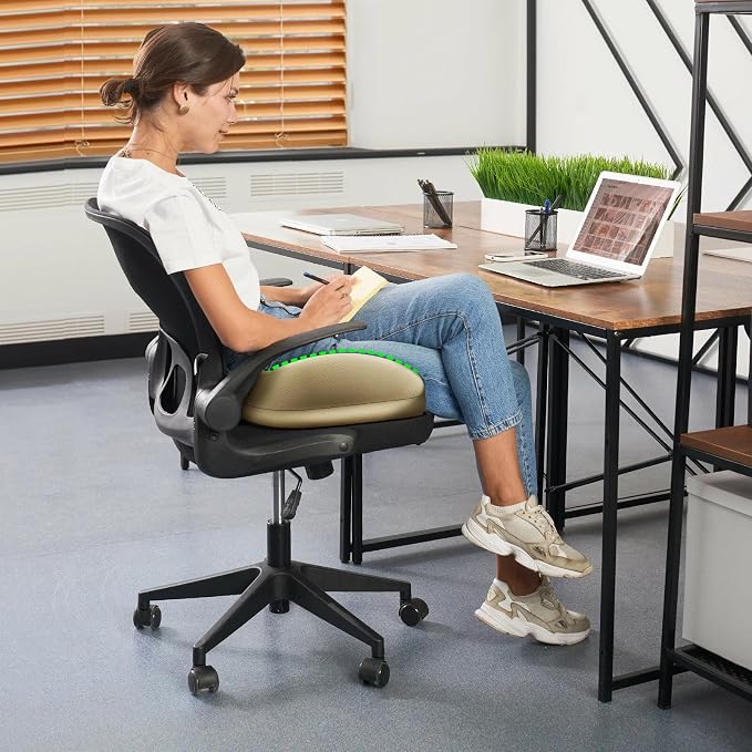 Benazcap Large Seat Cushion for Office Chair, Beige | Memory Foam - Image 8