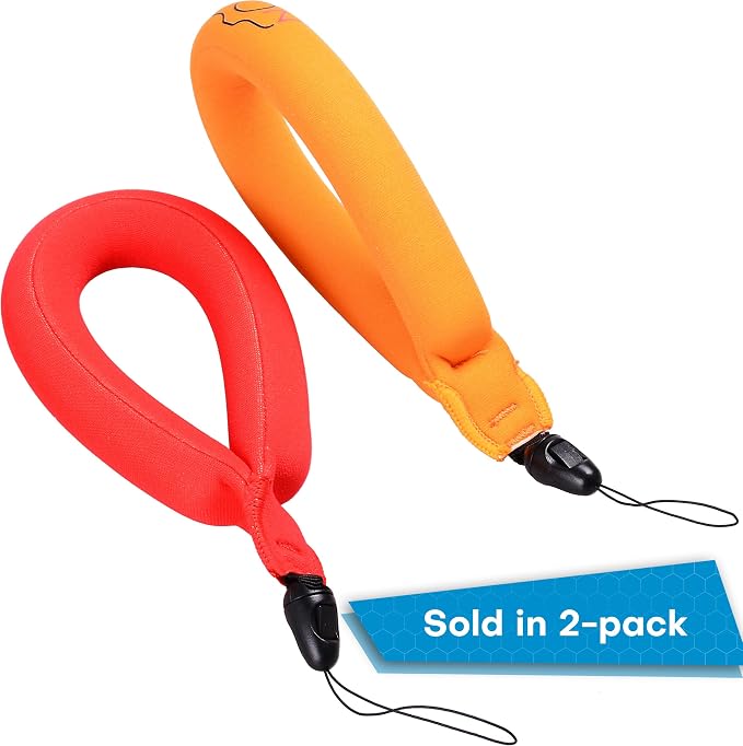 Floating Wrist Strap (2-pack) for Phone & Action Camera - Compatible with GoPro Hero 13, Insta360 X4, DJI Action 5 Pro, OM System TG-7, Kodak PixPro WPZ2 & iPhone - Red & Orange - Image 7