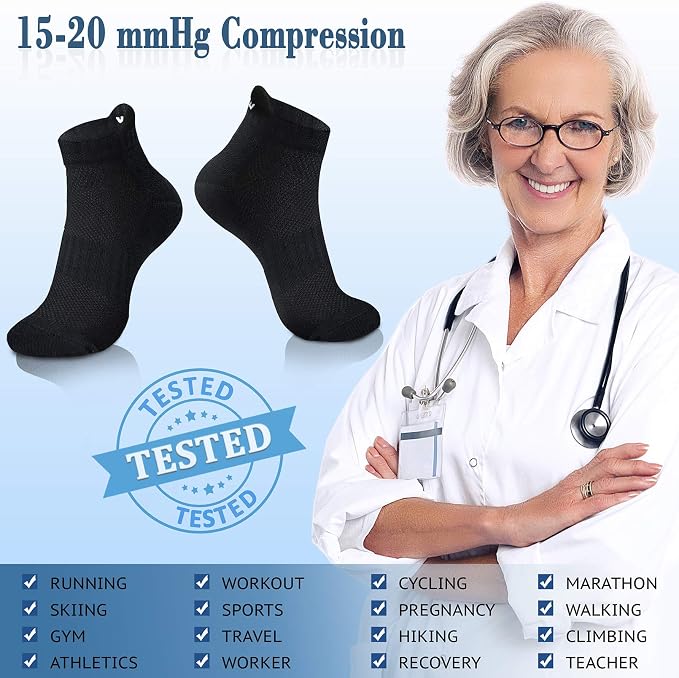 CHARMKING Compression Socks for Women & Men Circulation 15-20 mmHg is Best for Athletic Running Cycling Nurse Daily Wear - Image 5