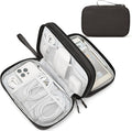 FYY Electronic Organizer, Travel Tech Pouch Bag, Large, Coffee | Wrist Strap, Waterproof, Double Layers Portable Electronics Travel Carrying Case for Cord, Charger, Daily Business Trips Use by FYY