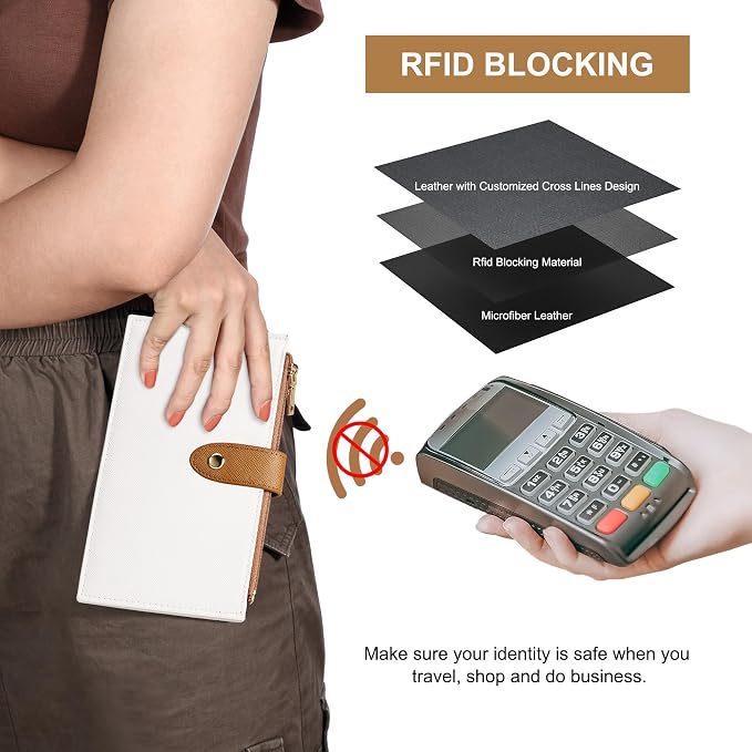 Travelambo RFID Wallet Women Bifold Multi Card Wallet Case with Zipper Pocke Credit Card Holder for Women - Image 4