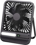 8000mAh Portable Travel Fan,7in 28hrs Ultra-Thin Desk Fan | USB Rechargeable Fan,1.65in Ultra-Thin,<42dB,with Timer,Light&Digital Display,Battery Powered Fan for Sleeping Hotel Cruise by BIVBTP