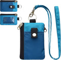 CHENSPRX Minimalist RFID Blocking Small Wallet with ID Window,WaterResistant Zip Id Case Wallet with Lanyard Keychain for Cards,Cash,Travel,Women,Men by CHENSPRX
