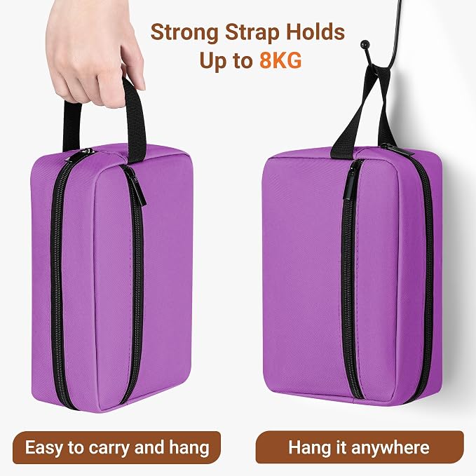 Elviros Travel Toiletry Bag for Women and Men,Lightweight Makeup Bag Hanging Dopp Kit with Shaving Compartment Cosmetic Organizer Small Tool Bag Travel Essentials Gift for Women(Grape Purple) - Image 4