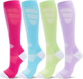 fenglaoda Compression Socks Women Men 4 Pairs, Knee High Support Socks for Running, Sports, Travel, Flight, Nurse by fenglaoda