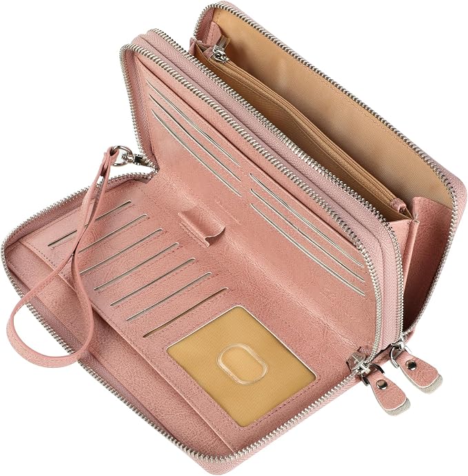 Small Compact Women Wallet RFID Blocking Genuine Leather Bifold Purse with ID Windows - Image 5