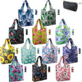 BeeGreen 12 Packs Flower Reusable Grocery Bags Reusable Tote Bags Extra Large 50LBS Cute Floral Design Foldable Reusable Bags for Women Men Lightweight Durable by BeeGreen