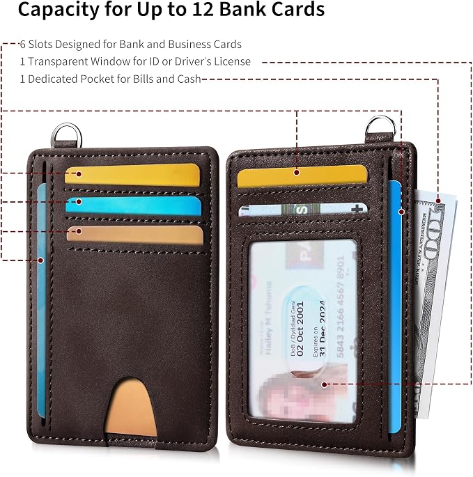 Mayski Slim Wallet, Credit Card Holder for Women, Minimalist Front Pocket RFID Blocking Card Cases, Small Wallet Women Men(CH Coffee) - Image 6