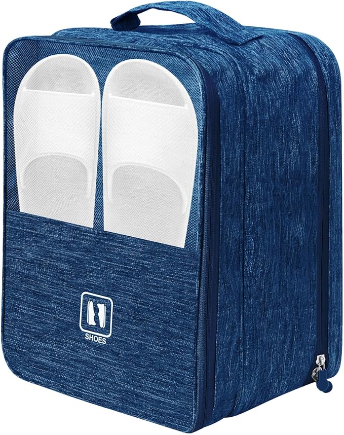 Shoe Bags for Travel,Holds 3 Pairs of Shoes,for Travel&Daily Use | Large Capacity Travel Shoe Bag,Golf Shoe Bag,Portable Dance Shoe Storage Pouch,Sneaker Storage Bag(Navy Blue) by Unknown
