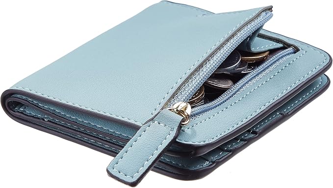 Gostwo Small Wallet for Women, Slim Bifold Credit Card Holder, Compact RFID Blocking Cash Wallet, Billfolds Thin Leather Zipper Pocket, Mini Wallet Gift for Ladies Teen Girls Travel with ID Window - Image 2