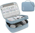 Lanola Electronic Accessories Case,Electronics Travel Organizer, Portable Double Layer Cable Storage Bag for Cord, Charger, Flash Drive, Phone, SD Card,Flash Drive,Adapter - Light Blue by Lanola