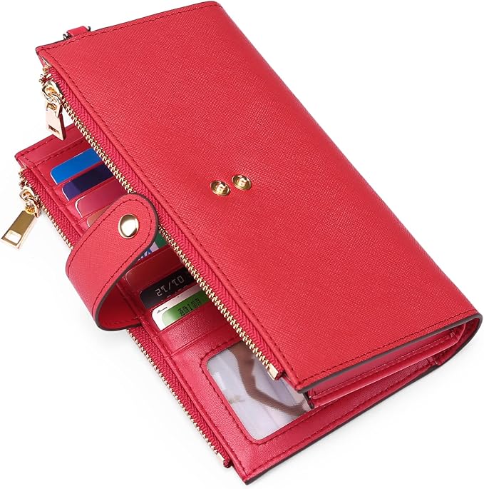 Wallets for Women Trifold Wristlet Wallets Large Capacity RFID Blocking Ladies Purse Credit Card Holder - Image 2