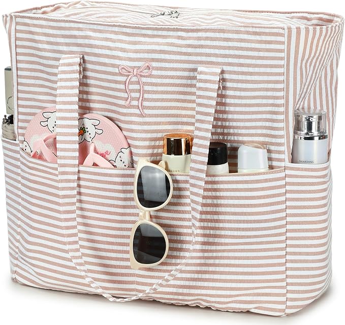 Bluboon Beach Bags for Women, Large Waterproof Tote Bag With Wet Compartment for Pool Weekender Travel Gym - Image 8