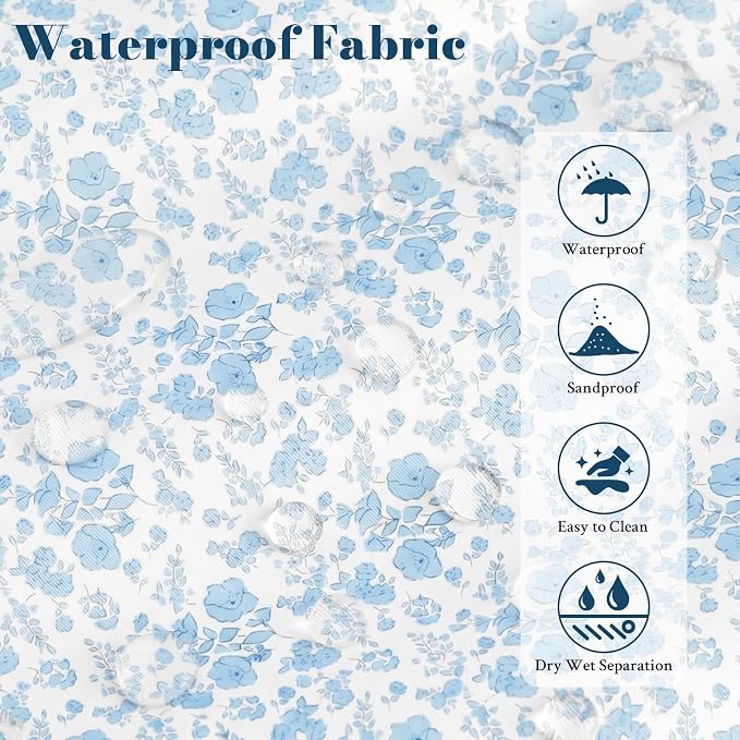 Large Beach Bags for Women, Waterproof Sandproof Beach Tote Bags Swim Pool Bags with Zipper & Wet Pocket Family - Image 5