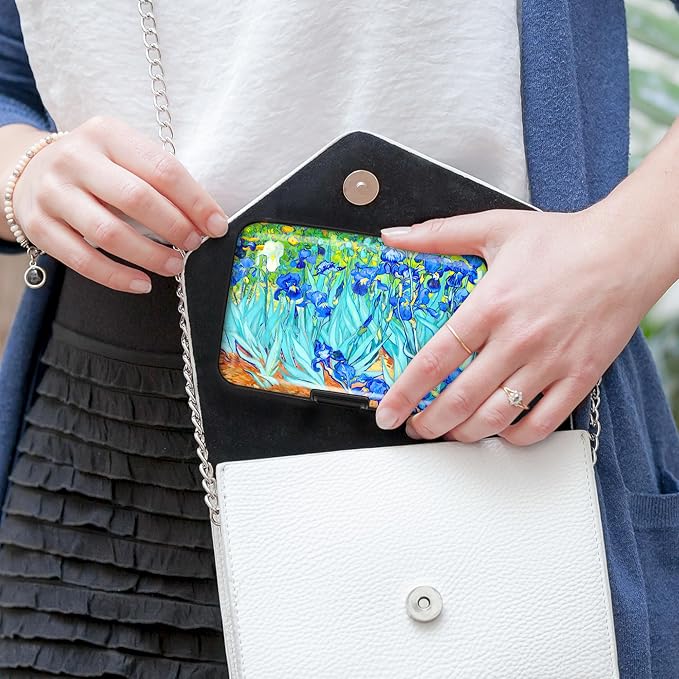 Mayski Credit Card Holder for Women RFID Blocking Wallet, Floral Art | Card Wallets for Women Small Mini Business Metal Accordion Aluminum Alloy Hard Case for Men - Image 7