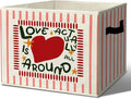 Heartwarming Comforting Star Storage Bins Box with Handles Organizer Basket | cheerful heart foldable basket for organizing, pink stripe collapsible toys clothes for nursery bedroom playroom, 10x14 in by Unknown