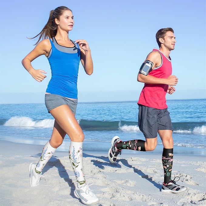 QUXIANG Compression Socks for Women & Men 15-20 mmHg, Best for Medical, Nursing, Running, Athletic, Varicose Veins, Travel - Image 4