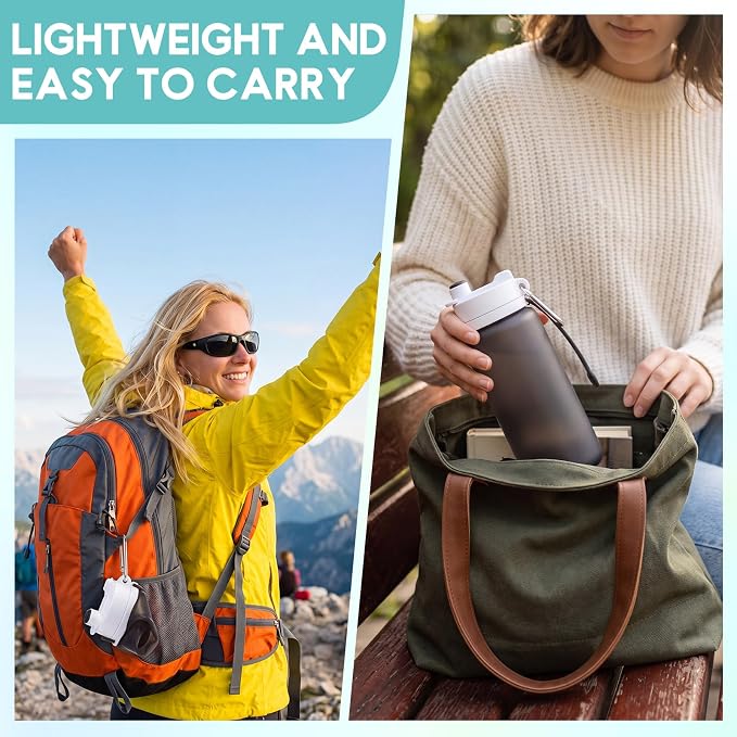 LemonRoad 2 Pcs 19 oz Silicone Collapsible Water Bottle, Green Gray | Portable Foldable Water Bottle, Leakproof, Carabiner, Reusable, Lightweight, for Travel Sport Hiking Camping Cycling Office - Image 5