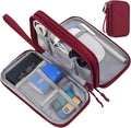 CAOODKDK Electronics Accessories Organizer Pouch Bag, Travel Universal Organizer for Cable, Charger, Phone, SD Card, Business Travel Gadget Bag (Wine Red) by Unknown