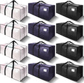 VELVETSURE 12 Pack Heavy Duty Large Moving Bags W/Backpack Straps - Strong Handles & Zippers, Storage Totes, Fold Flat, Alternative to Moving Box and Storage Bin, Semi-Transparent+Blue+Black by VELVETSURE