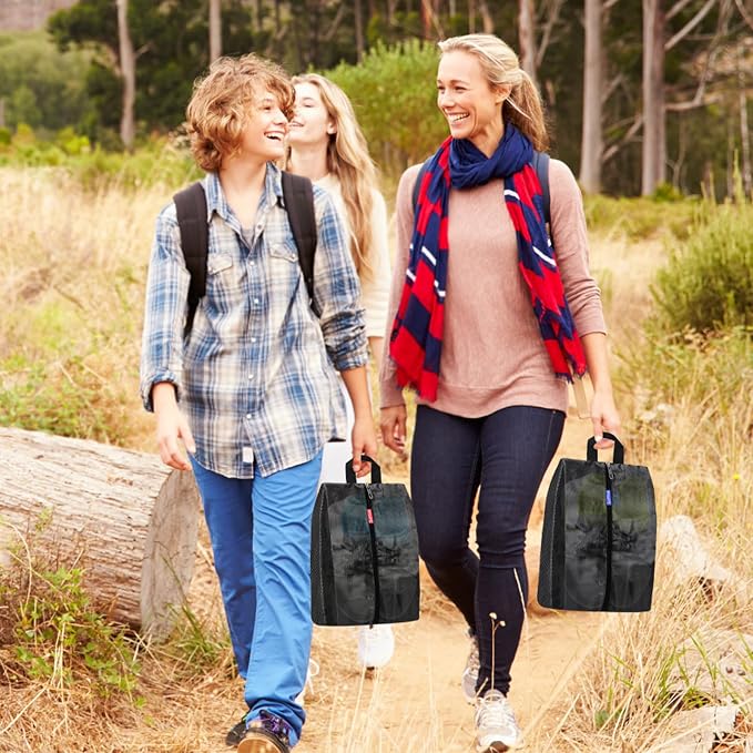 SelfTek Travel Shoe Bags, 3 Pack 3 Size Waterproof Shoe Bags for Travel with Double-Sided Zippers, Portable Shoe Storage Organizer for packing for Men, Women & Kids - Ideal Family Travel Accessories - Image 7