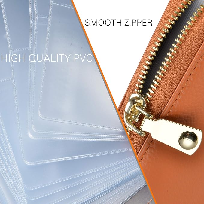 Easyoulife Credit Card Holder Wallet Womens Zipper Leather Case Purse RFID Blocking - Image 7