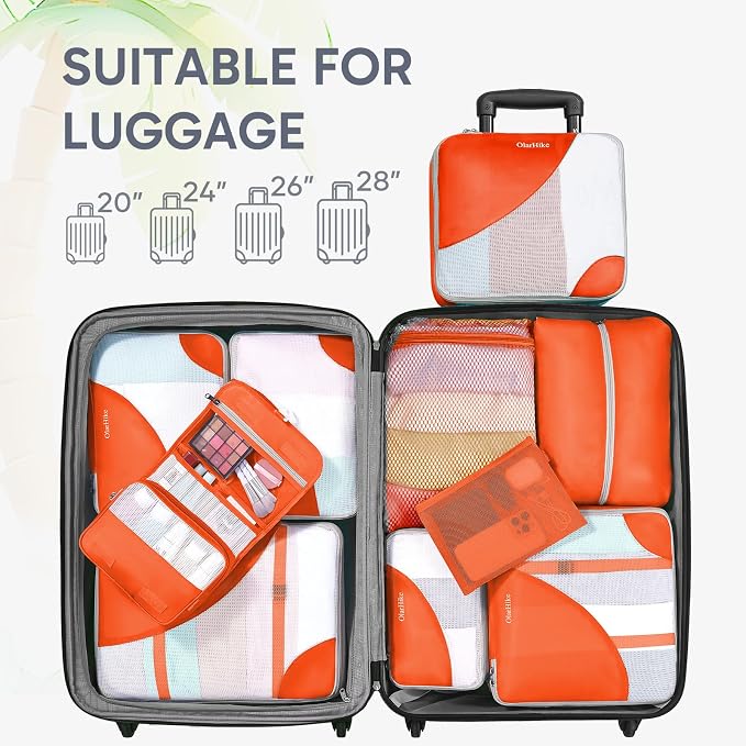 OlarHike 10 Set Packing Cubes for Travel,Gifts for Women Mom,Anti-Tearing Suitcase Organizer,with Over 1000 pcs Mesh Holes,Vacation Essentials & Accessories for Cruise Ship - Image 7