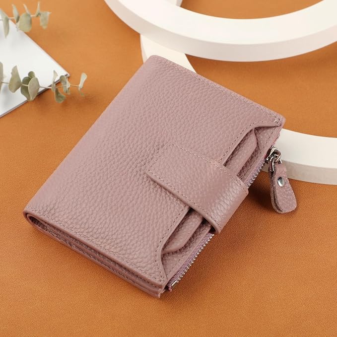 Small Compact Women Wallet RFID Blocking Genuine Leather Bifold Purse with ID Windows - Image 6