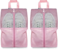 Shoe Bags For Travel, Used As For Storage or Shoe Travel Bag, Featuring Waterproof Nylon Sneaker Bag. (Light Pink, 2 Pack, Medium) by HANOZI