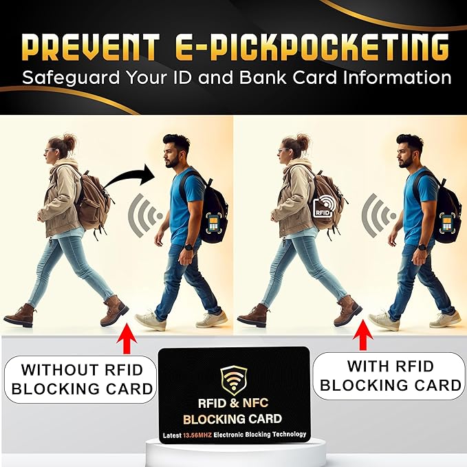 SaiTech IT RFID Blocking Card for Credit Debit ID Card, Black | Slim Anti-Theft Contactless NFC RFID Blocker Protector, Easily Fit into Wallet and Purse, for Men & Women - Image 7
