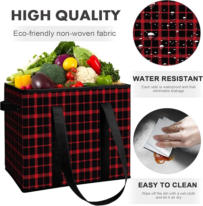 Reusable Grocery Bags 2 Pack, Foldable & Water Resistant Shopping Bags | Large Grocery Tote Bag Water Resistant Shopping Bags Foldable Grocery Bag for Clothes,Shoes and Picnic - Image 3